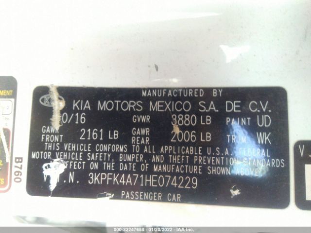 Photo 8 VIN: 3KPFK4A71HE074229 - KIA FORTE 