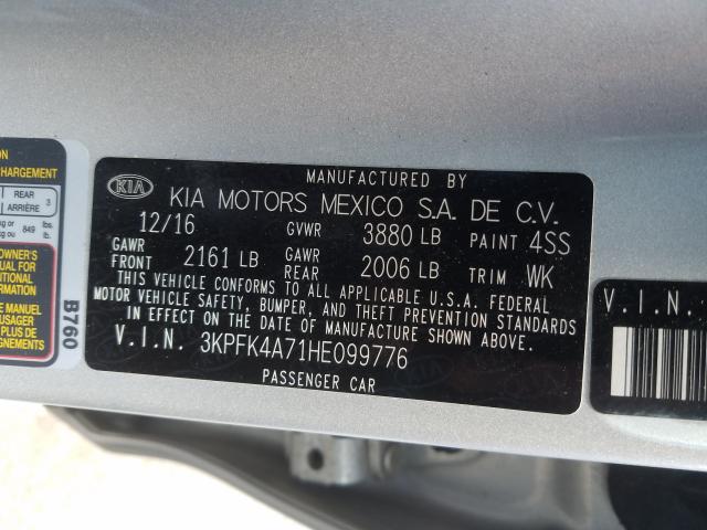 Photo 9 VIN: 3KPFK4A71HE099776 - KIA FORTE LX 