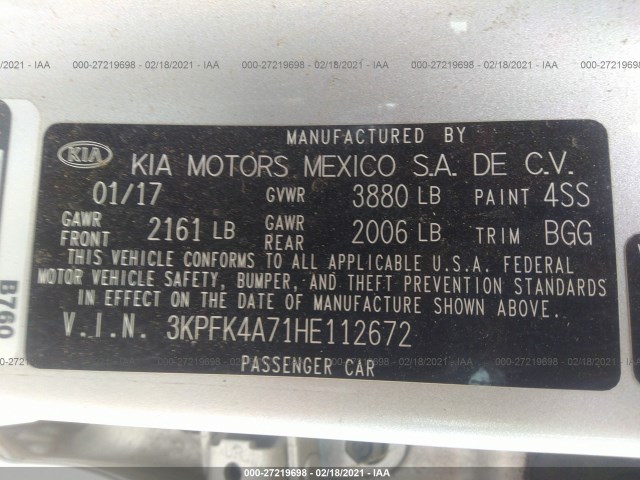 Photo 8 VIN: 3KPFK4A71HE112672 - KIA FORTE 