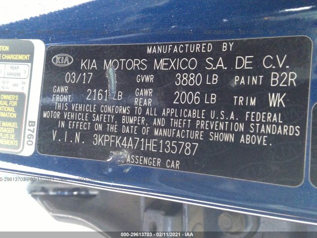 Photo 8 VIN: 3KPFK4A71HE135787 - KIA FORTE 