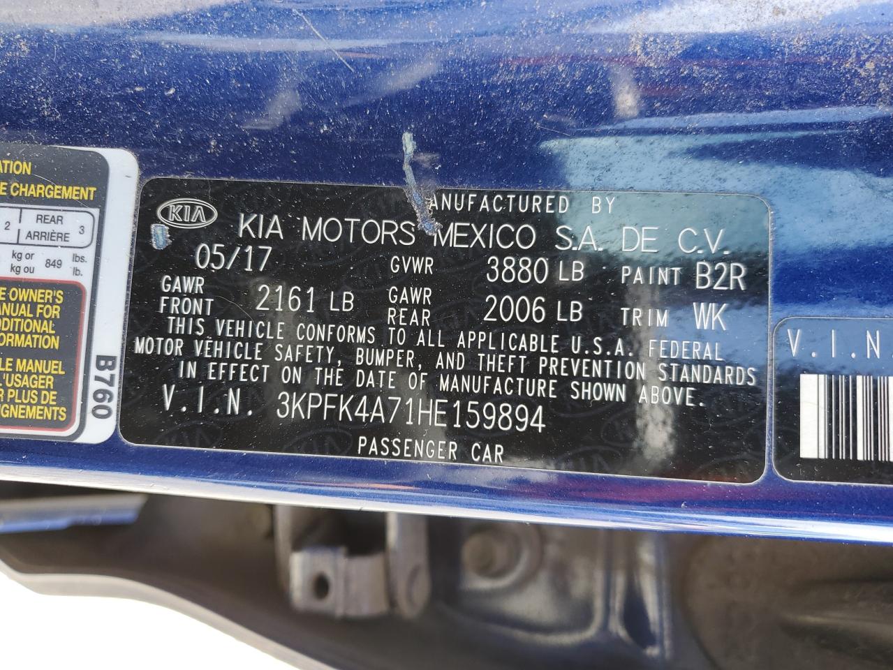 Photo 11 VIN: 3KPFK4A71HE159894 - KIA FORTE 