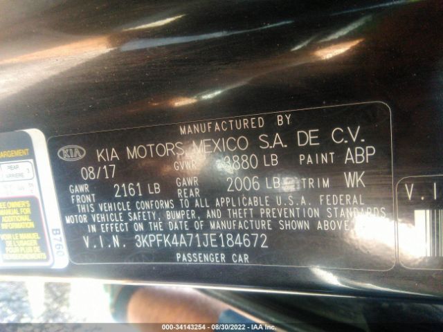 Photo 8 VIN: 3KPFK4A71JE184672 - KIA FORTE 