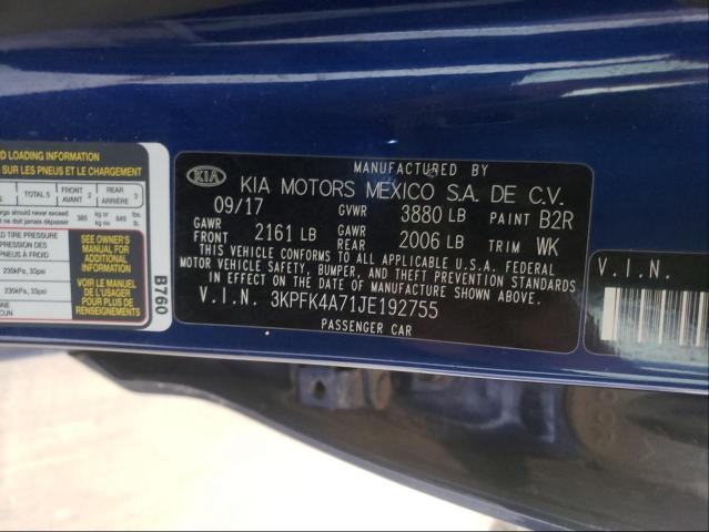 Photo 9 VIN: 3KPFK4A71JE192755 - KIA FORTE 