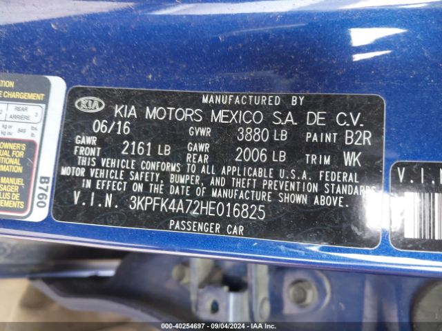 Photo 8 VIN: 3KPFK4A72HE016825 - KIA FORTE 