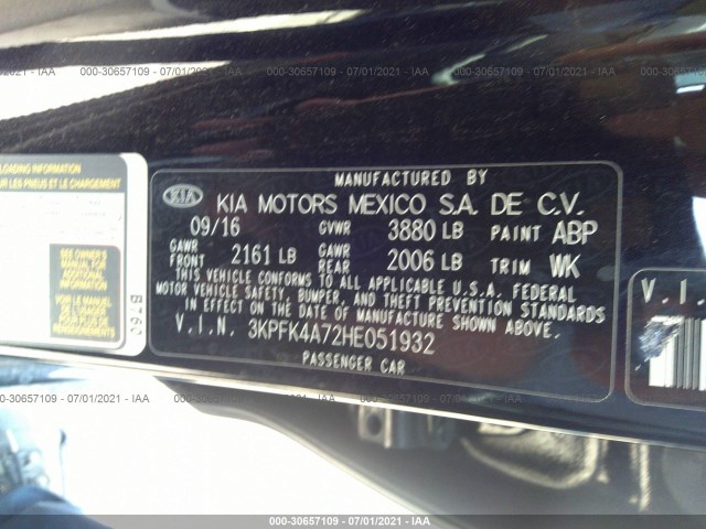 Photo 8 VIN: 3KPFK4A72HE051932 - KIA FORTE 