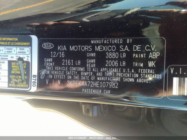 Photo 8 VIN: 3KPFK4A72HE107982 - KIA FORTE 