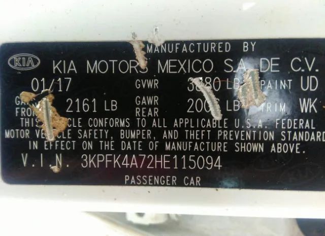 Photo 8 VIN: 3KPFK4A72HE115094 - KIA FORTE 