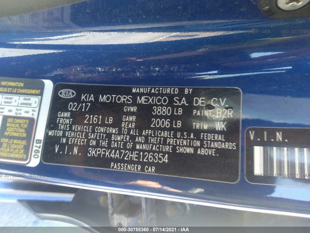 Photo 8 VIN: 3KPFK4A72HE126354 - KIA FORTE 