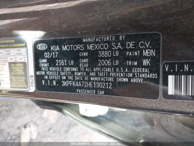 Photo 8 VIN: 3KPFK4A72HE130212 - KIA FORTE 