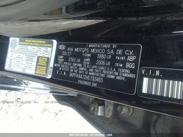 Photo 8 VIN: 3KPFK4A72HE133465 - KIA FORTE 