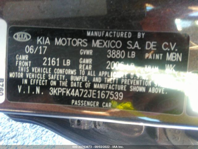 Photo 8 VIN: 3KPFK4A72JE167539 - KIA FORTE LX 