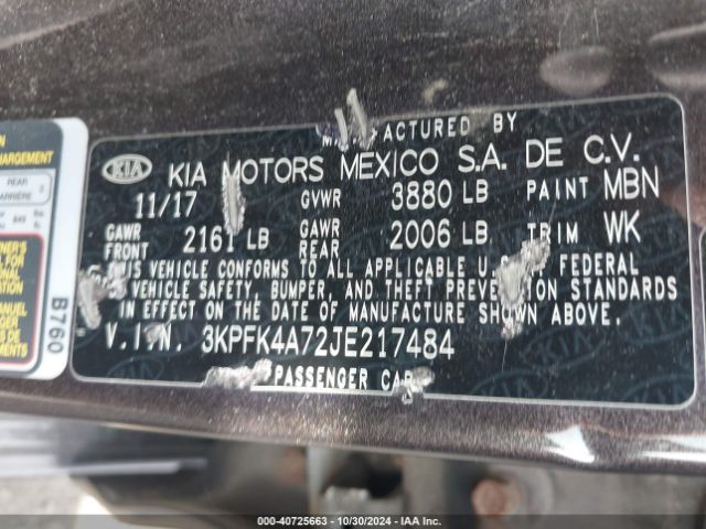 Photo 8 VIN: 3KPFK4A72JE217484 - KIA FORTE 