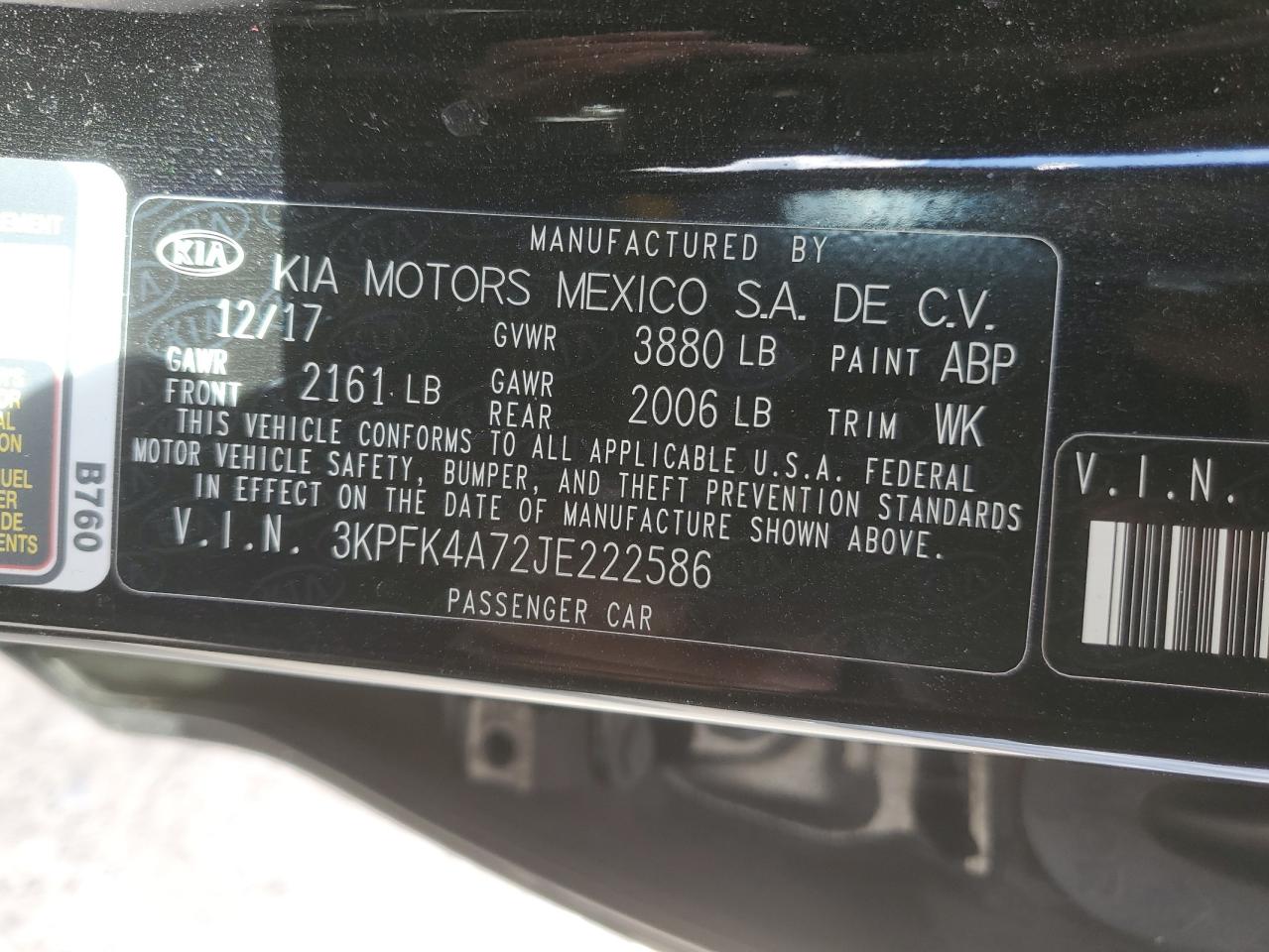 Photo 11 VIN: 3KPFK4A72JE222586 - KIA FORTE 