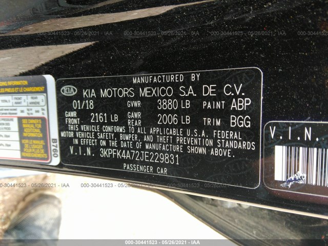 Photo 8 VIN: 3KPFK4A72JE229831 - KIA FORTE 