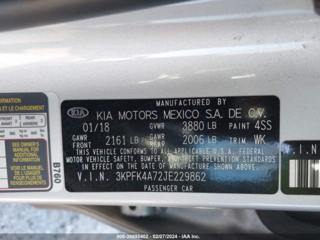 Photo 8 VIN: 3KPFK4A72JE229862 - KIA FORTE 