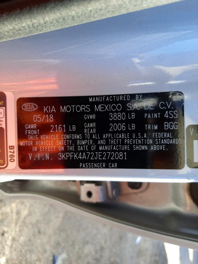 Photo 9 VIN: 3KPFK4A72JE272081 - KIA FORTE LX 