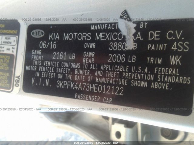 Photo 8 VIN: 3KPFK4A73HE012122 - KIA FORTE 