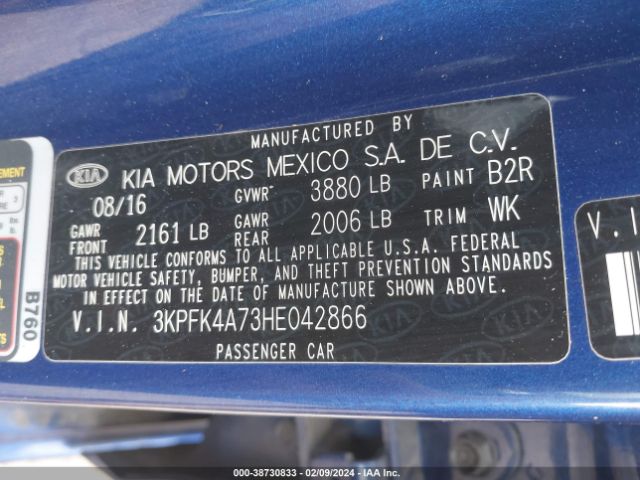 Photo 8 VIN: 3KPFK4A73HE042866 - KIA FORTE 