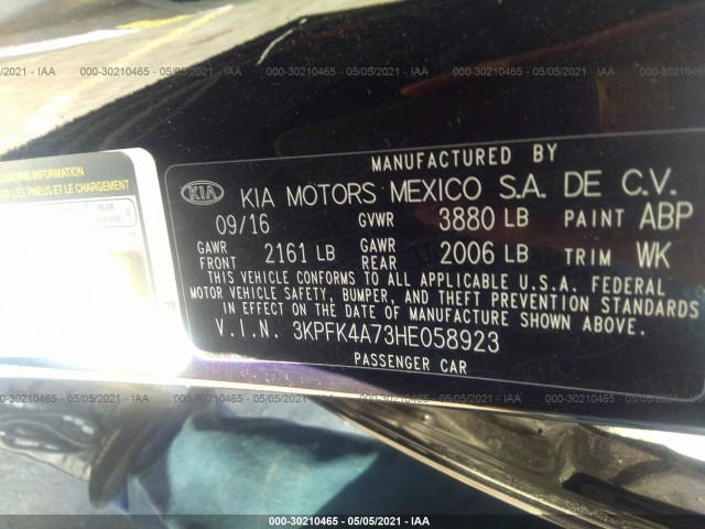 Photo 8 VIN: 3KPFK4A73HE058923 - KIA FORTE 