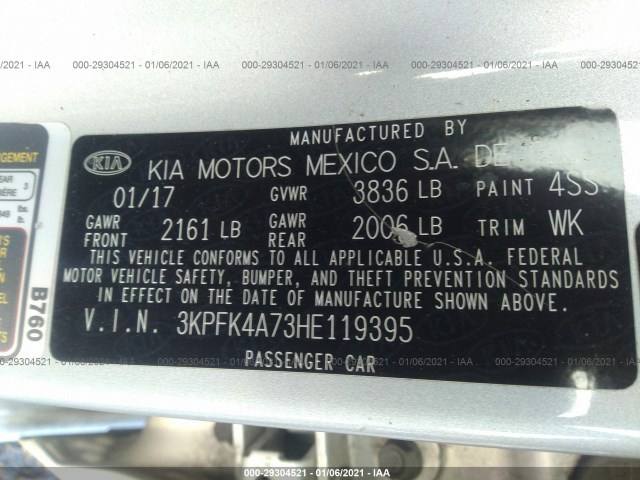 Photo 8 VIN: 3KPFK4A73HE119395 - KIA FORTE 