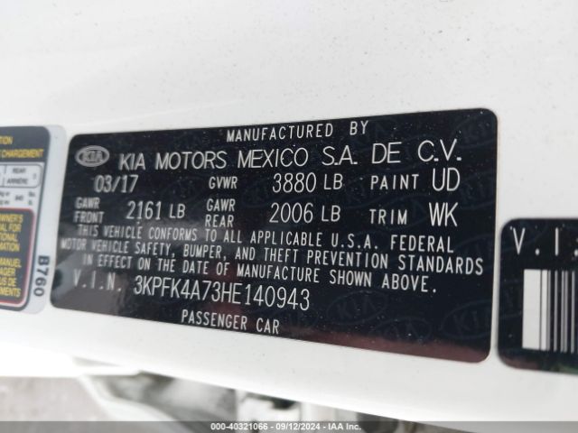 Photo 8 VIN: 3KPFK4A73HE140943 - KIA FORTE 