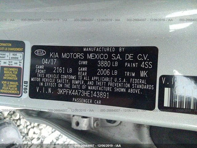 Photo 8 VIN: 3KPFK4A73HE143891 - KIA FORTE 