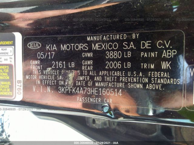 Photo 8 VIN: 3KPFK4A73HE160514 - KIA FORTE 