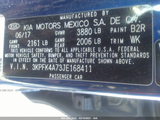 Photo 8 VIN: 3KPFK4A73JE168411 - KIA FORTE 