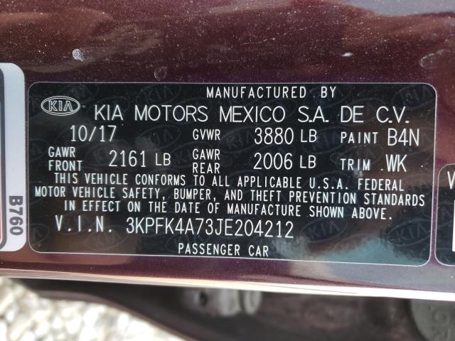 Photo 9 VIN: 3KPFK4A73JE204212 - KIA FORTE LX 