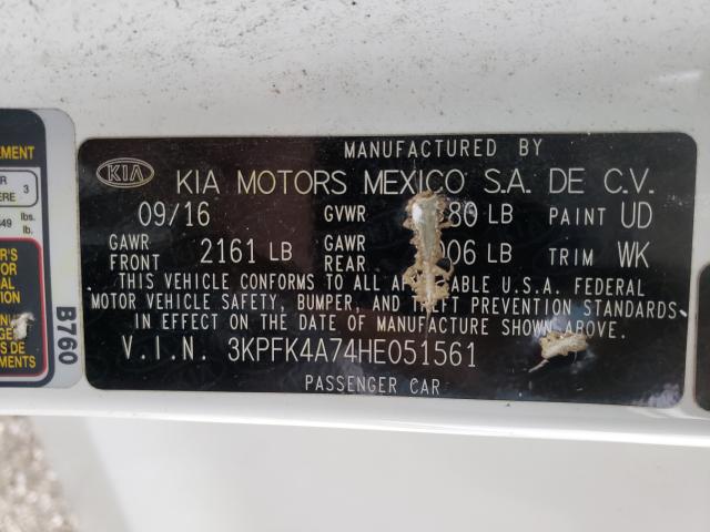 Photo 9 VIN: 3KPFK4A74HE051561 - KIA FORTE LX 