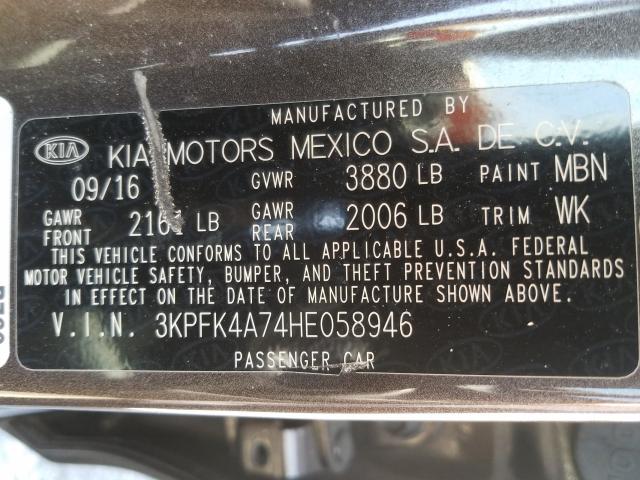 Photo 9 VIN: 3KPFK4A74HE058946 - KIA FORTE LX 