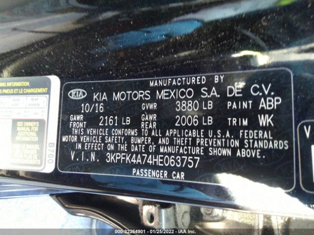 Photo 8 VIN: 3KPFK4A74HE063757 - KIA FORTE 