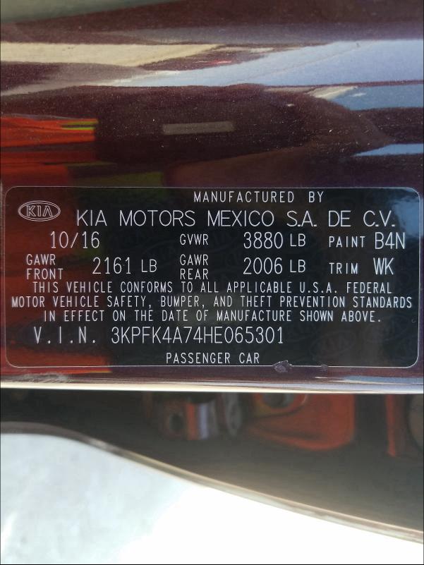 Photo 9 VIN: 3KPFK4A74HE065301 - KIA FORTE LX 