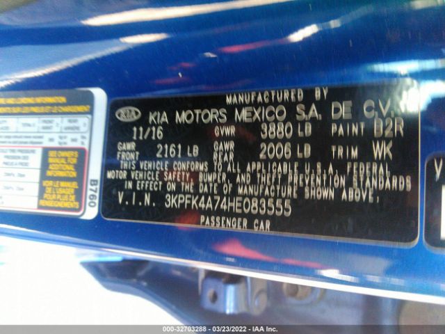 Photo 8 VIN: 3KPFK4A74HE083555 - KIA FORTE 