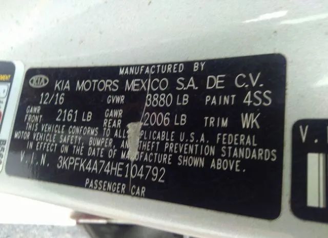 Photo 8 VIN: 3KPFK4A74HE104792 - KIA FORTE 