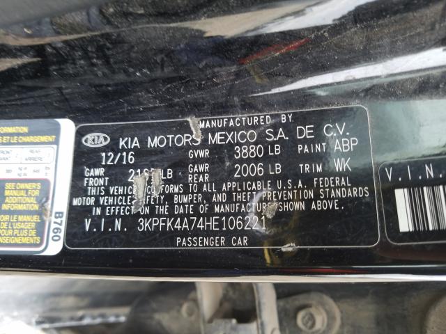 Photo 9 VIN: 3KPFK4A74HE106221 - KIA FORTE LX 