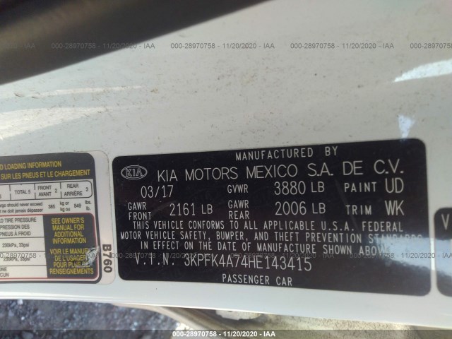 Photo 8 VIN: 3KPFK4A74HE143415 - KIA FORTE 