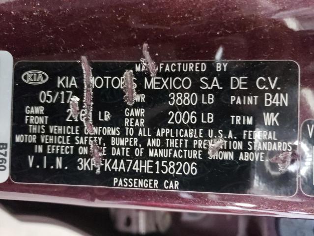 Photo 11 VIN: 3KPFK4A74HE158206 - KIA FORTE LX 