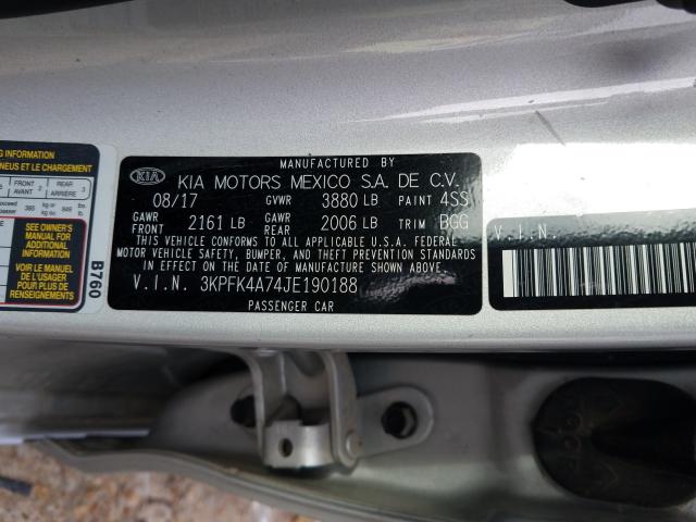 Photo 9 VIN: 3KPFK4A74JE190188 - KIA FORTE LX 