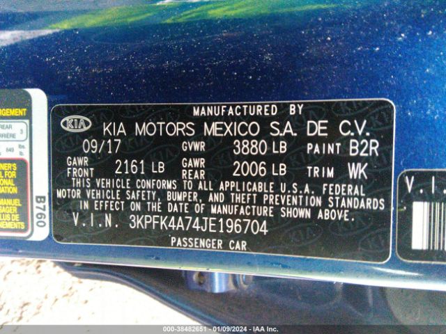 Photo 8 VIN: 3KPFK4A74JE196704 - KIA FORTE 