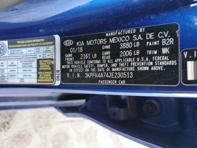 Photo 12 VIN: 3KPFK4A74JE230513 - KIA FORTE LX 