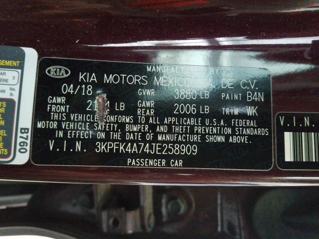 Photo 9 VIN: 3KPFK4A74JE258909 - KIA FORTE LX 