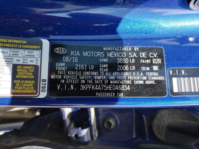 Photo 9 VIN: 3KPFK4A75HE046854 - KIA FORTE LX 