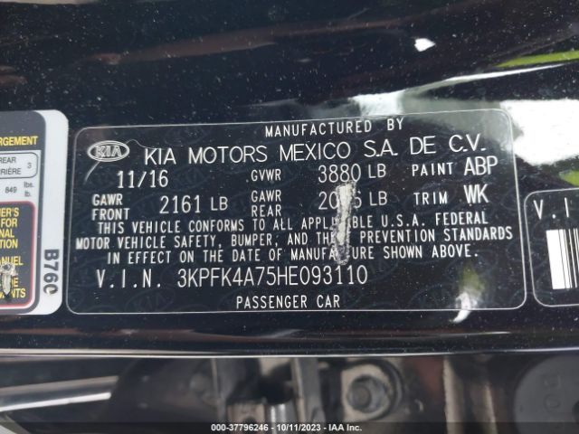 Photo 8 VIN: 3KPFK4A75HE093110 - KIA FORTE 