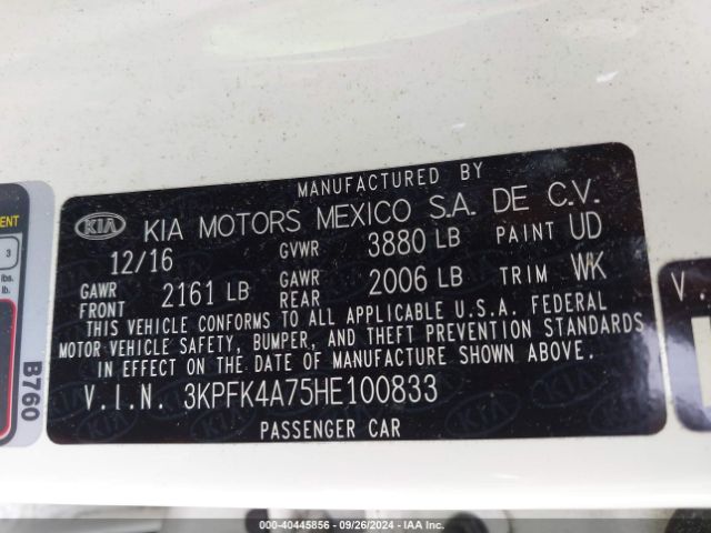 Photo 8 VIN: 3KPFK4A75HE100833 - KIA FORTE 