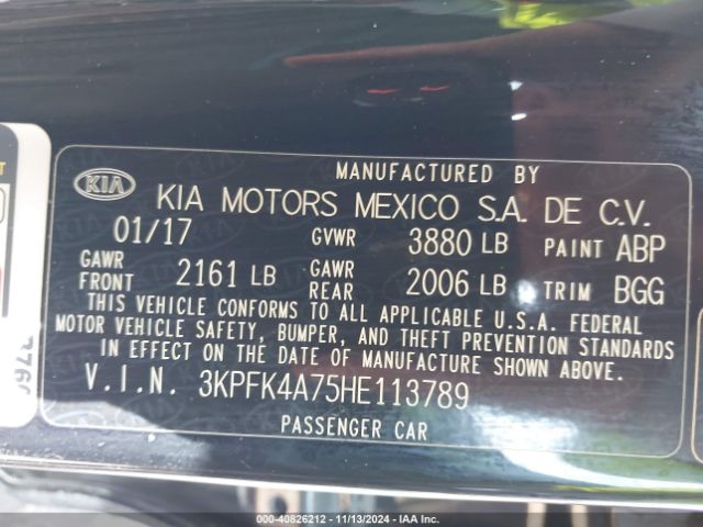 Photo 8 VIN: 3KPFK4A75HE113789 - KIA FORTE 