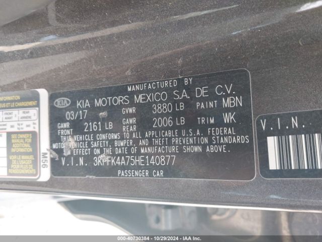 Photo 8 VIN: 3KPFK4A75HE140877 - KIA FORTE 