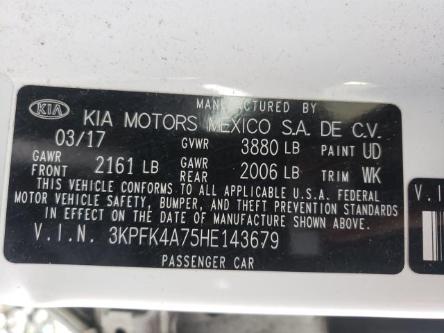 Photo 9 VIN: 3KPFK4A75HE143679 - KIA FORTE LX 