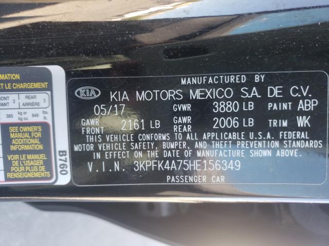 Photo 9 VIN: 3KPFK4A75HE156349 - KIA FORTE LX 