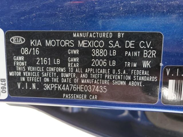 Photo 11 VIN: 3KPFK4A76HE037435 - KIA FORTE LX 